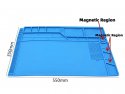 Silicone work mat 55cm x 35cm x 5mm magnetic blue